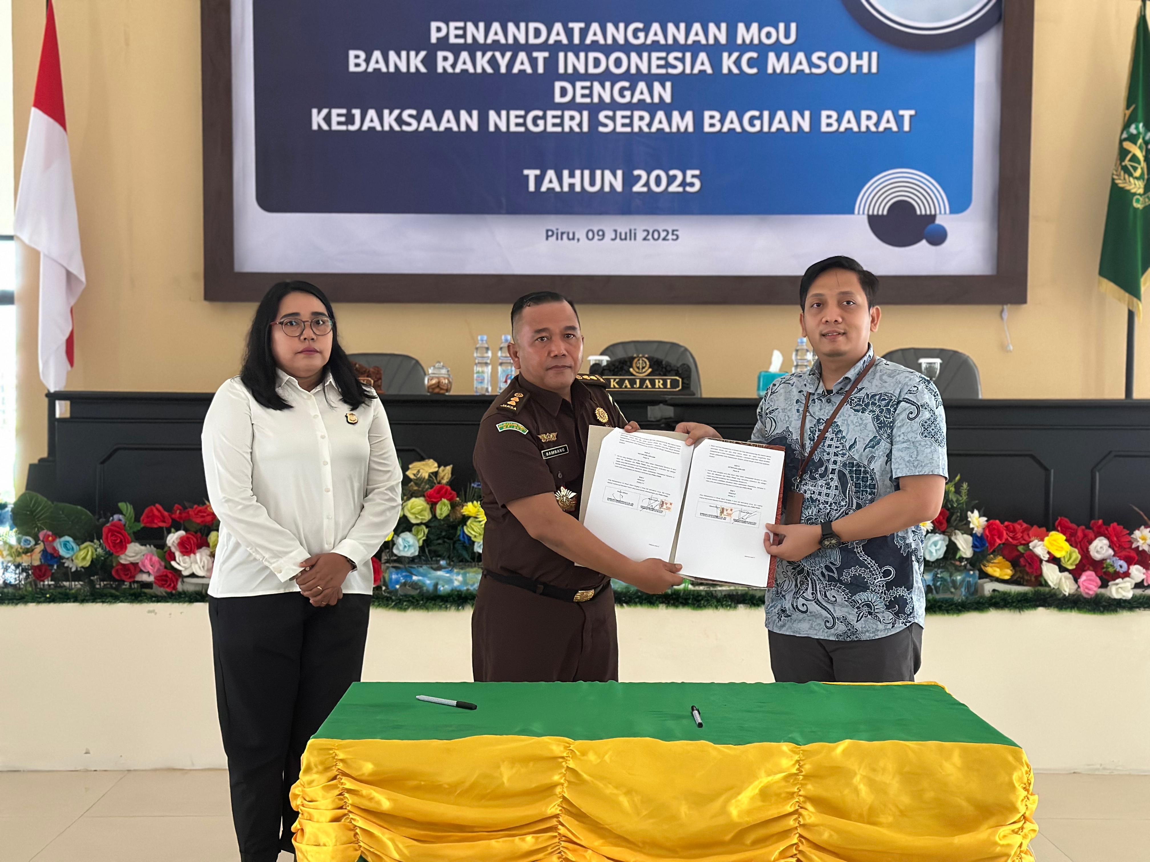 Kejari SBB dan BRI KC Masohi Teken MoU: Perkuat Sinergi Hukum dan Tata Kelola Keuangan