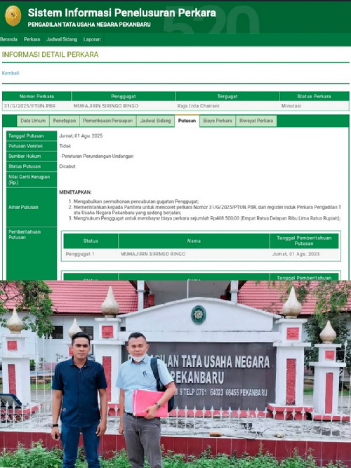 Gugatan SKPI Bupati Rohil Layu Sebelum Berkembang