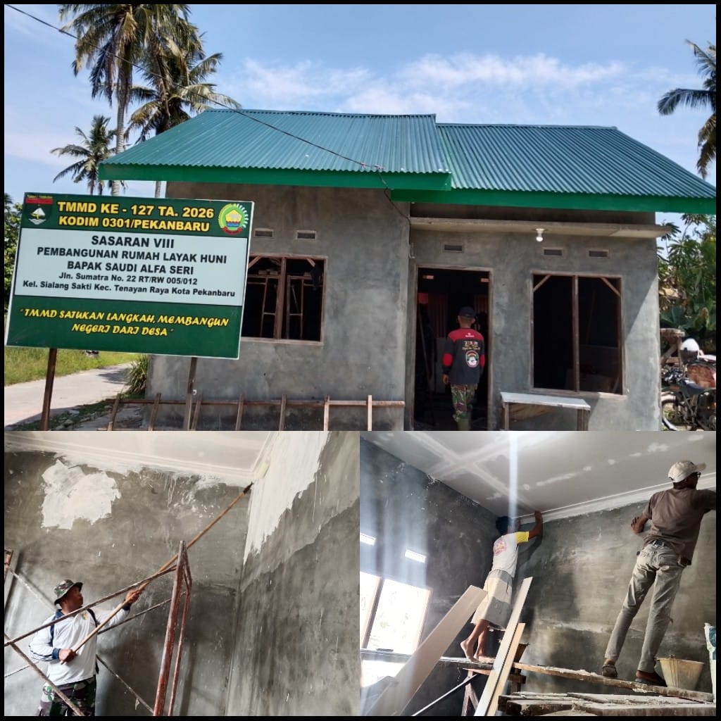 Rumah Baru Harapan Baru, Satgas TMMD Cat Dasar Bagian Dalam RTLH Saudi Alfa Seri