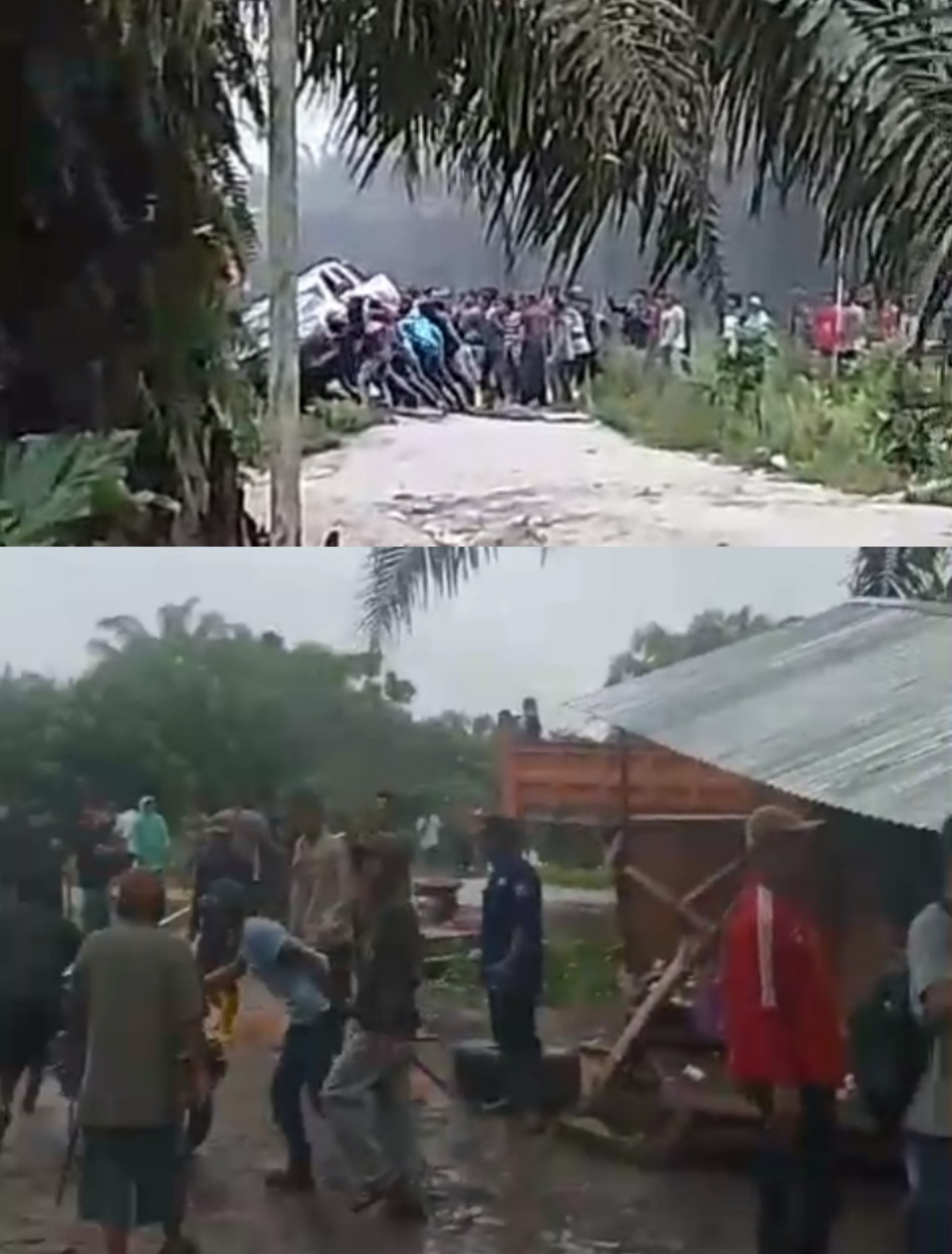 Teror Brutal di Air Hitam Rohil :  300 OTK Bakar Posko KSB, Anggota Koperasi Luka-luka