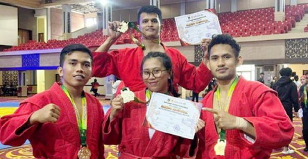 Kejurnas Sambo 2025 Riau Boyong 6 Emas dari Padang, "Sambo Riau Juara Umum"