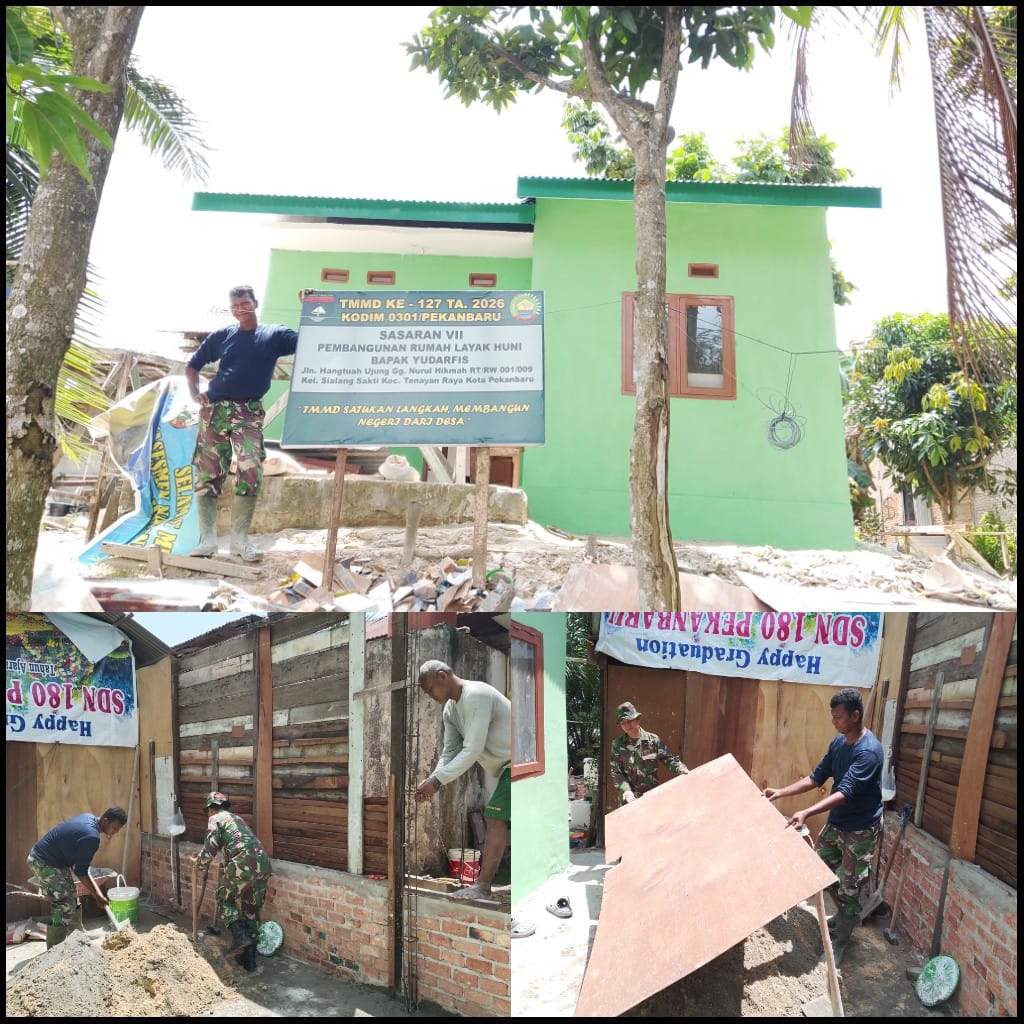 Rumah Capai 90 Persen, Hadiah Kepedulian Satgas TMMD ke 127 untuk Keluarga Almarhum Yudarfis