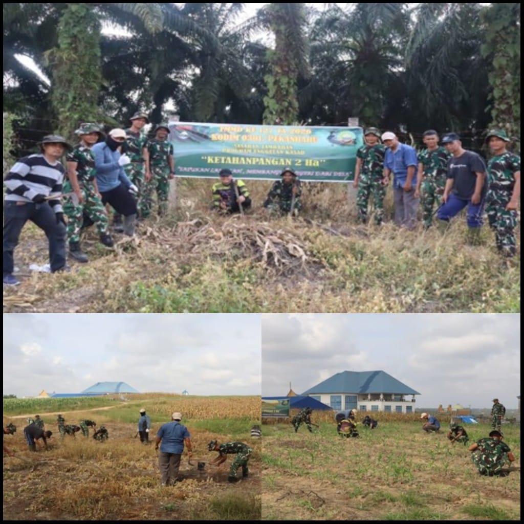 Tanam Jagung, Cabai dan Ubi, Satgas TMMD dan Warga Wujudkan Lahan Produktif