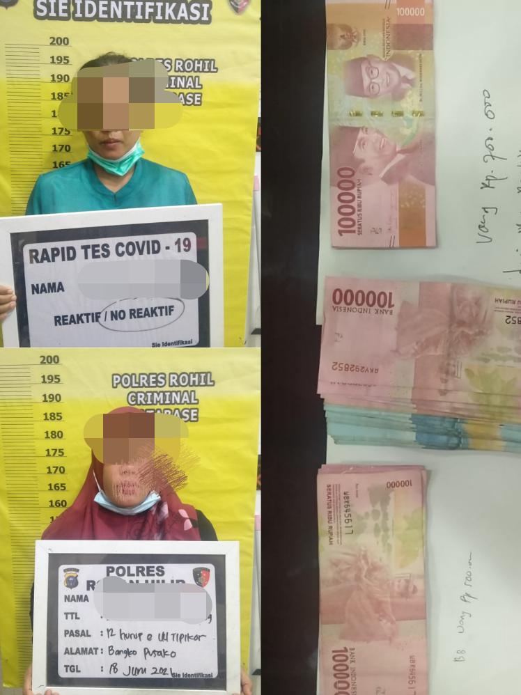 Diduga Lakukan Pungli , Polres Rohil OTT Dua Oknum PNS Bangko Pusako
