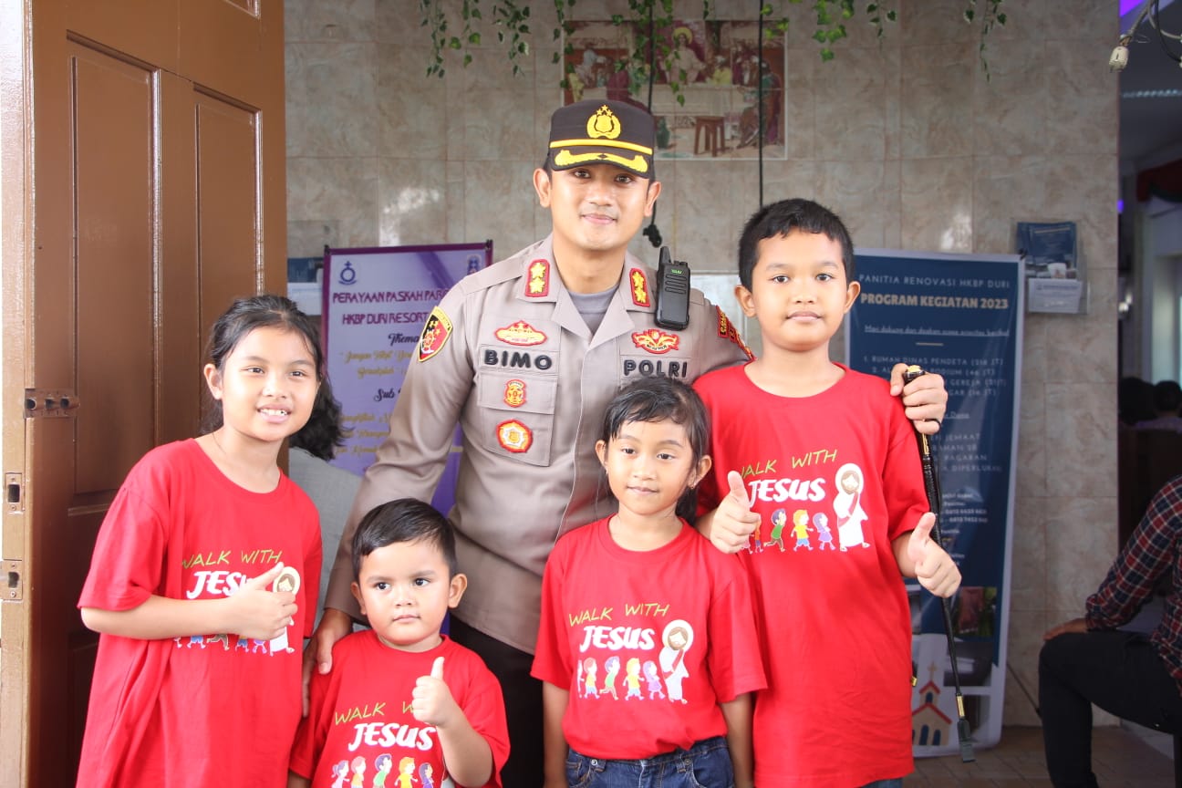 Polres Bengkalis Laksanakan Pengamanan Gereja di Hari Paskah, Berikan Rasa Aman Saat Beribadah
