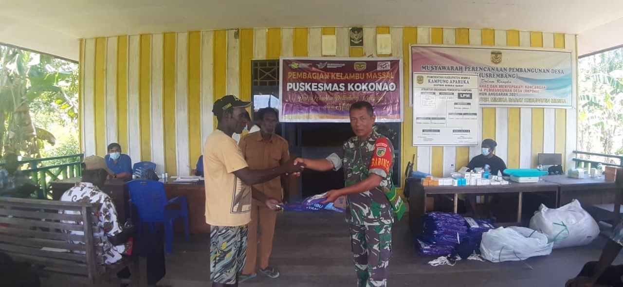 Babinsa Koramil Kokonao Bersama Petugas Puskesmas PKMF