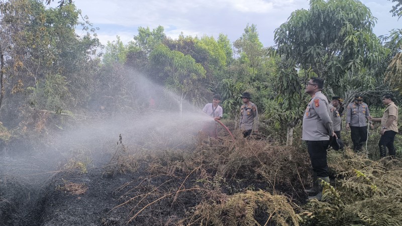 Kebakaran Lahan di Kampar Padam, Petugas Gabungan Lakukan Pendinginan