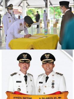 Gubri Resmi Lantik Afrizal Sintong dan H.Sulaiman Jadi Bupati dan Wabup Rohil 