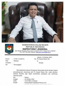 Polemik Surat Rahasia Inspektorat Jenderal Kemendagri Viral di Rohil, Ini Tanggapan Lembaga INPEST