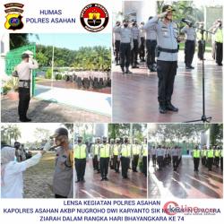 Sambut HUT Bhayangkara-74, Polres Asahan Ziarah TMP