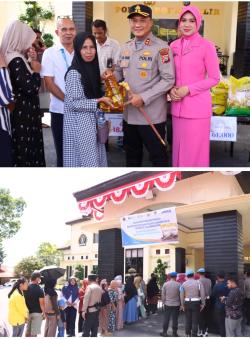 Polres Rohil Gelar Gerakan Pangan Murah Bersama Bulog, Ratusan Warga Antusias