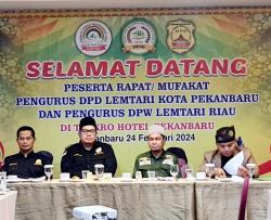 Raker I DPD Lemtari Kota Pekanbaru bersama DPW Riau, dihadiri Ketum Suhaili Husein Datuk Mudo