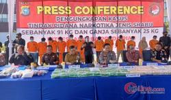 10 Pengedar Narkoba Jaringan Malaysia Ditangkap, 91 Kg Sabu Disita Polisi