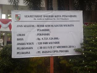 Rehab Kantor Wako Pekanbaru 8 M Dipertanyakan