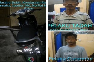 Curi Motor Parkir di Areal Masjid, Polsek Tampan Bekuk Pelaku dan Penadah