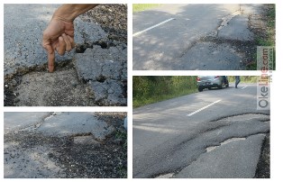 3 Bulan Diresmikan, Aspal Jalan Langgam-Simpang Tengkorak Sudah Rusak